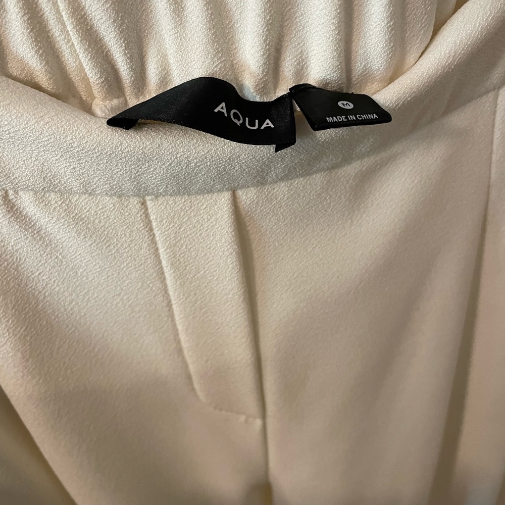 White aqua pants.